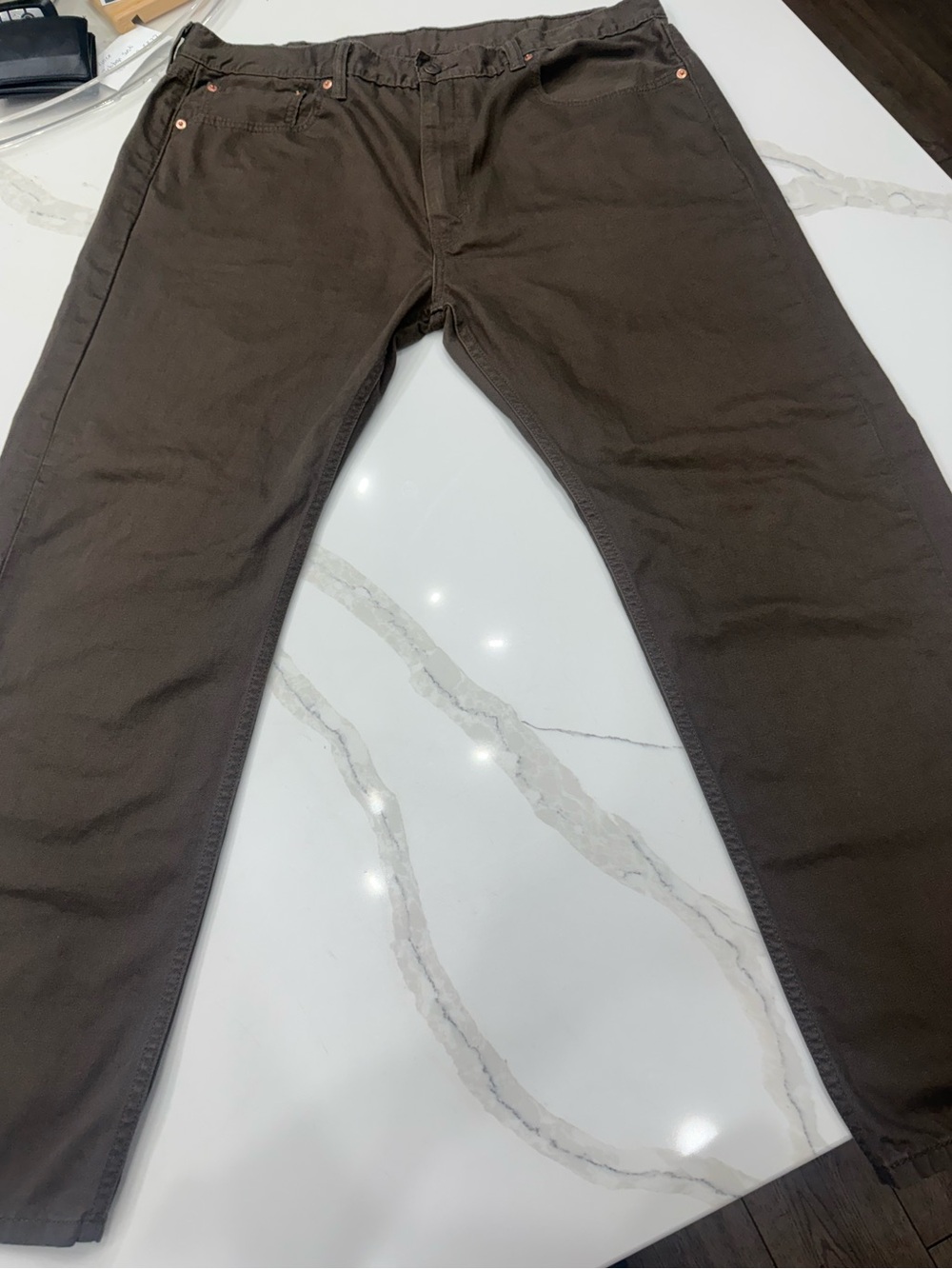 Levi's 505 Men's Straight Legged Jeans - Black, Khaki, Grey, Brown - Picture 10 of 11